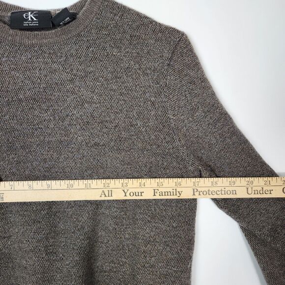 Calvin Klein Sweater Womens M Knit Merino Wool Blend Dark Academia Classic Core - Picture 6 of 9